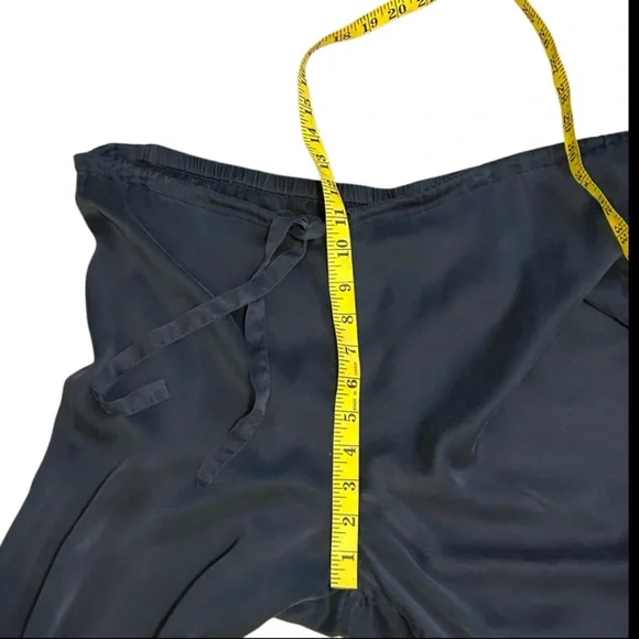 SOMA Intimates Silk Drawstring Pajama Pants Side Leg Navy Blue  Size XL - Picture 6 of 8